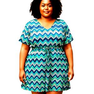 Pink Owl 2X Women's Green Short Sleeve Maxi BOHO Dress Plus Size18W 20W 2XL XXL